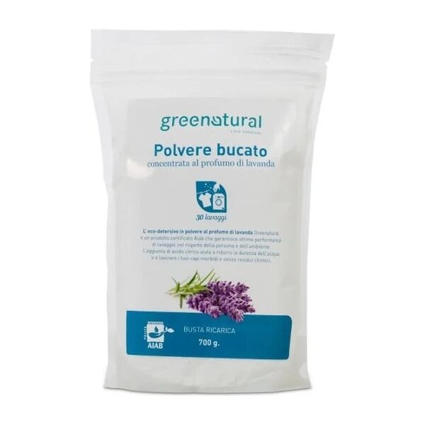 greenatural detersivo in polvere polvere naturale bucato a mano e in lavatrice alla lavanda