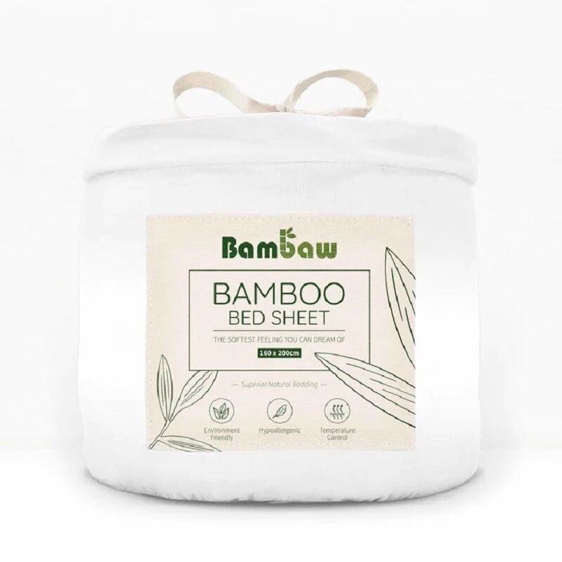 bambaw Accessori Coprimaterasso in Bambù Bianco