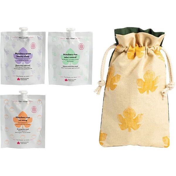 biofficina toscana maschere viso kit 1,2,3 mask! per tutti i tipi di pelle