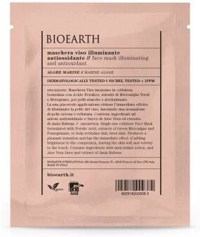 bioearth maschere viso maschera viso illuminante alle alghe marine