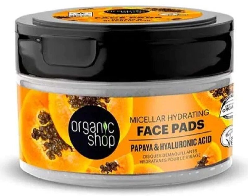 organic shop detergenti viso pads viso idratante con papaya ed acido ialuronico