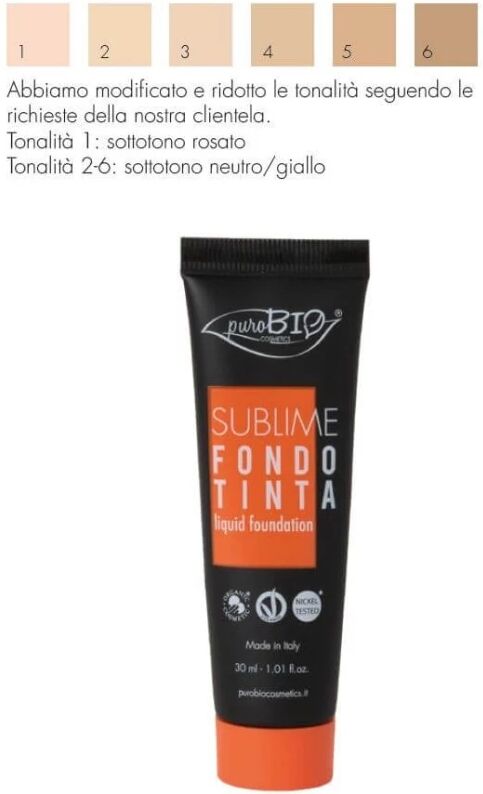 purobio Fondotinta Fondotinta Liquido Sublime Tonalità 02