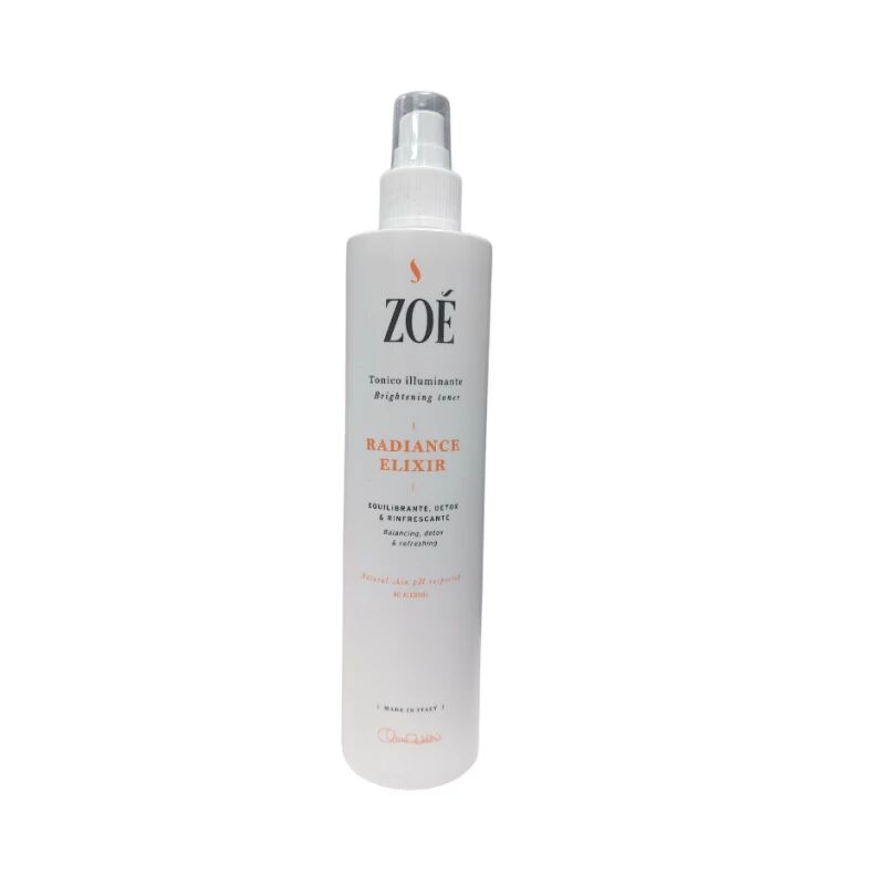 zoe cosmetics tonici radiance elixir tonico viso astringente e detox senza alcool