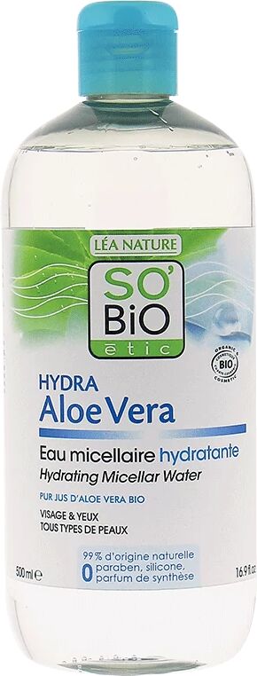 so'bio étic Struccanti Acqua micellare Idratante Biologica all'Aloe Vera