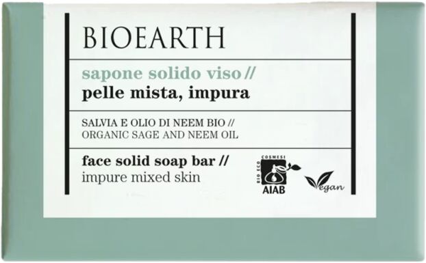 bioearth Detergenti viso Sapone Solido Viso Salvia e Olio di Neem