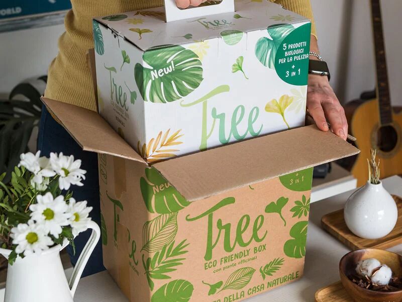 smartbox 100% bio: 2 box con prodotti naturali per la pulizia della casa con tree