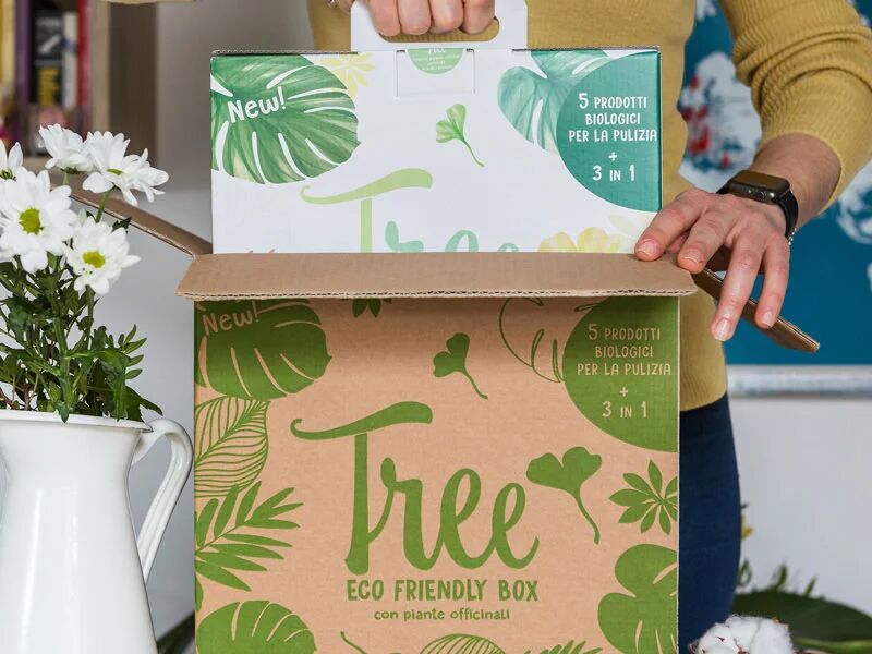 smartbox 100% bio: 3 box con prodotti naturali per la pulizia della casa con tree