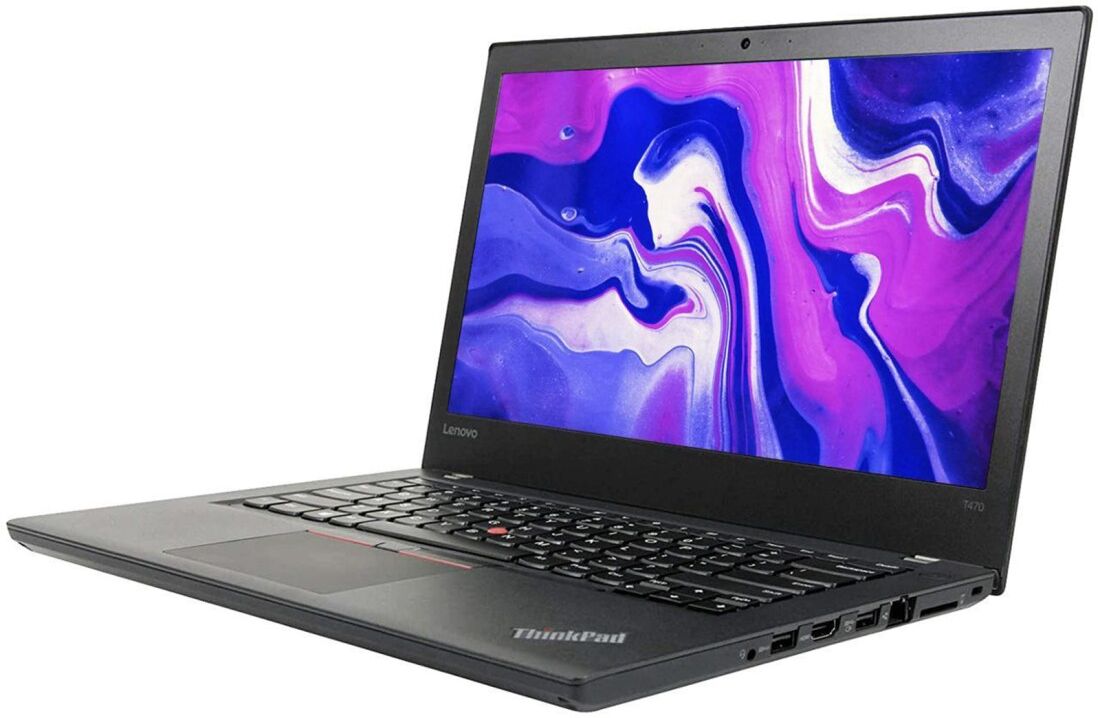 notebook pc portatile ricondizionato lenovo thinkpad t470 14 intel i5-7200u ram 8gb ssd 256gb webcam freedos