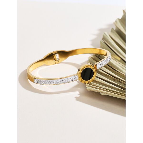 stand-prive.com bracciale rigido con strass e pietra decorativa oro t.u