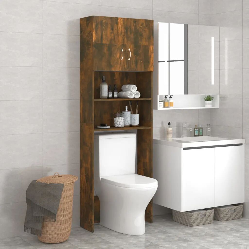 Vidaxl Mobile Per Lavatrice Rovere Fumo 64x25,5x190 cm