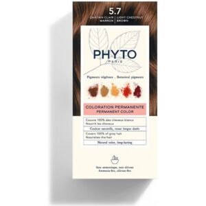 PHYTO Color Kit 5,7 Castano Chiaro Tabacco 1 Latte 50 Ml + 1 Crema 50 Ml + 1 Maschera 12 Ml