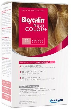 Bioscalin Giuliani  Nutricolor Plus 8 Biondo Chiaro Tinta permanente  in crema per capelli