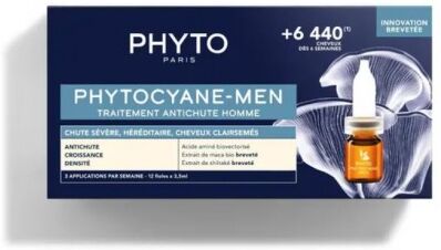 PHYTO cyane Men Trattamento caduta severa dei capelli 12 fiale 5 ml