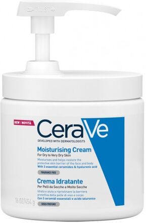 CeraVe Crema Idratante per pelli secche e molto secche con dosatore 454 ml