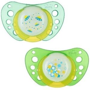 Chicco Succhietto Air Lumi in Silicone 6-16 Mesi - 2 Pezzi