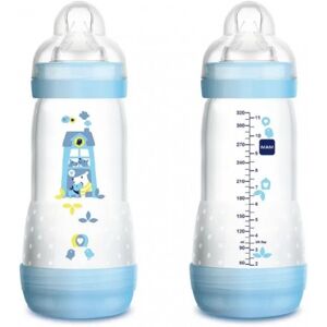 MAM Easy Start Biberon azzurro con tettarella in silicone per bambini 320 ml