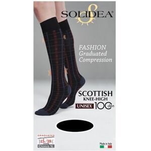 SOLIDEA BY CALZIFICIO PINELLI Solidea Scottish Knee-High 100 den Gambaletto Unisex Fantasia Nero Tg. 3