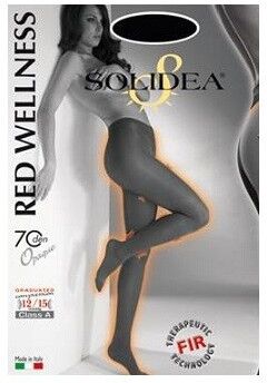 SOLIDEA BY CALZIFICIO PINELLI Solidea Red Wellness 70 den Opaque Collant coprente compressivo nero 1 small