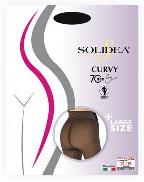 SOLIDEA BY CALZIFICIO PINELLI Solidea Curvy Sheer Collant a compressione graduata 70 den nero 1 s-xl