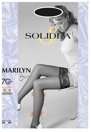 SOLIDEA BY CALZIFICIO PINELLI Marilyn calza autoreggente compressione graduata 70 den tg.2 NERO