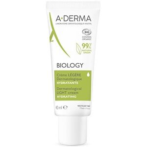 A-Derma Aderma Biology Crema viso leggera dermatologica idratante riequilibrante per pelli fragili normali miste 40 ml