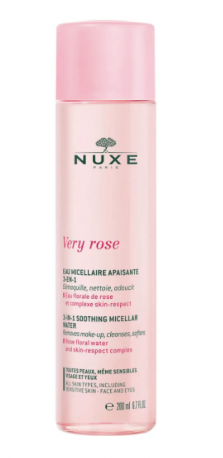 NUXE Very Rose Acqua micellare struccante e lenitiva 3 in 1 per pelle normale 200 ml