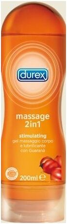 Durex Massage 2 in 1 Stimulating Gel Lubrificante a Base Acquosa con Guaranà 200 ml