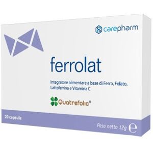 CarePharm Ferrolat integratore di ferro per sistema immunitario 20 capsule