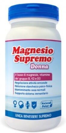 NATURAL POINT Magnesio Supremo Donna Integratore per la regolare attività ormonale 150 g