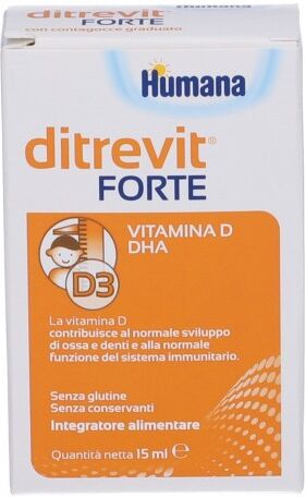 Humana Ditrevit Forte 15 ml - Integratore di Vitamina D3 e DHA per Bambini