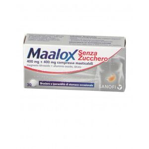 SANOFI SPA Maalox 30 compresse masticabili 400 mg + 400 mg senza zucchero aroma limone