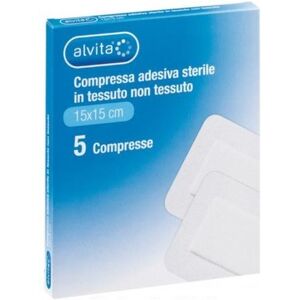 Alvita Garza adesiva in TNT per ferite postoperatorie o essudanti 5 pezzi 15 x 15 cm