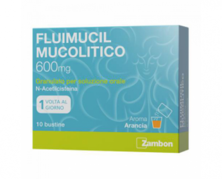 Zambon Fluimucil Mucolitico 600 mg granulato per sospensione orale 10 bustine