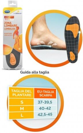 Scholl Plantare Sollievo Dolore Lombare per lombalgia 2 pezzi taglia M