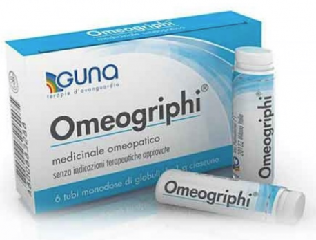 Guna Omeogriphi globuli medicinale omeopatico per influenza 6 tubi 1g