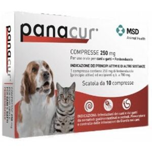 Msd Animal Health Panacur 250 mg 10 compresse veterinarie per cani e gatti