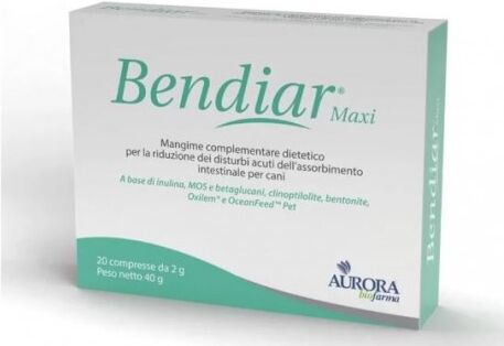 aurora biofarma bendiar maxi integratore per assorbimento intestinale per cani e gatti 20 compresse