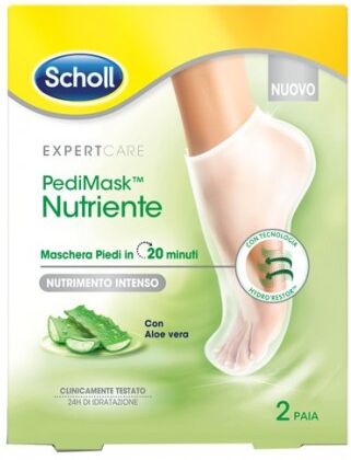 Scholl Pedimask Nutriente Maschera piedi in 20 minuti all'aloe vera 2 paia