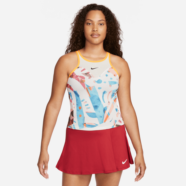 nike canotta da tennis stampata court dri-fit slam – donna - bianco