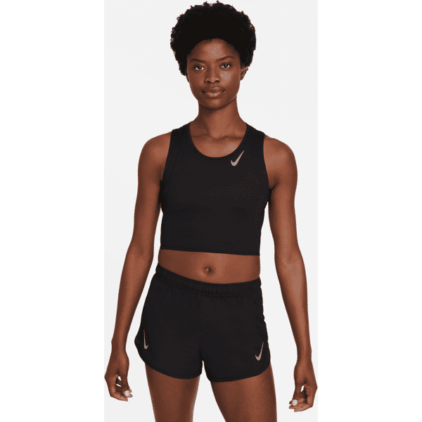 nike canotta da running corta  dri-fit race - donna - nero