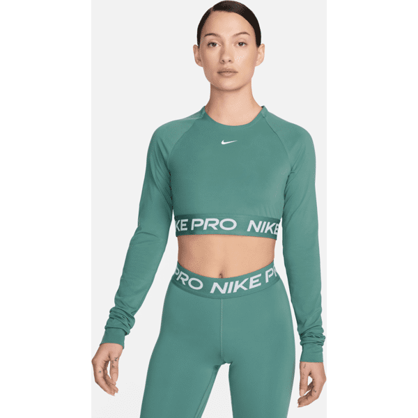 nike maglia corta a manica lunga dri-fit  pro 365 – donna - verde