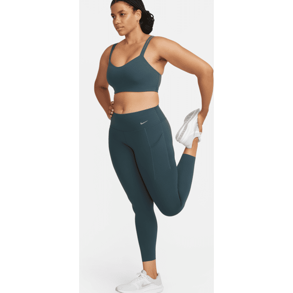 nike leggings a 7/8 a vita media con tasche e sostegno medio  universa – donna - verde