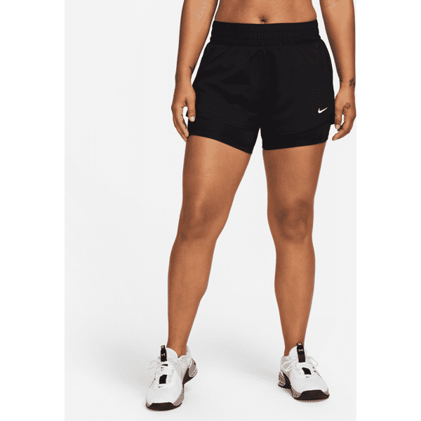 nike shorts dri-fit 2 in 1 a vita media 8 cm  one – donna - nero