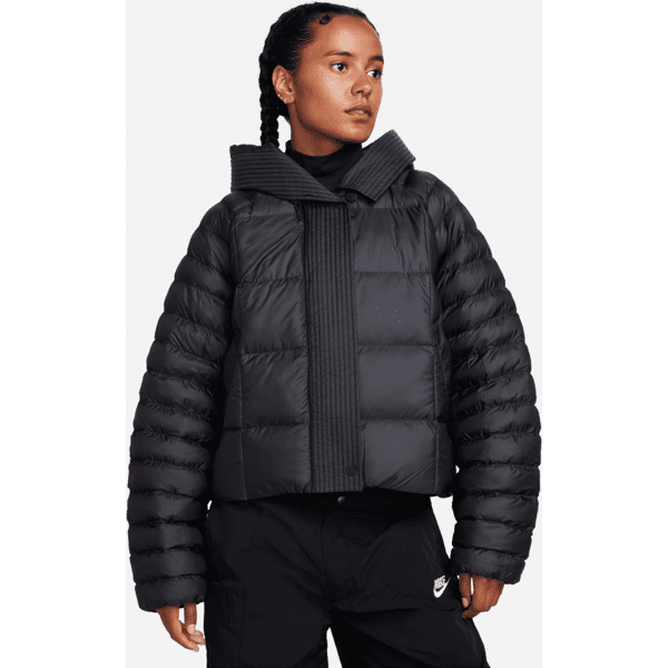 nike giacca oversize con cappuccio therma-fit  sportswear swoosh puffer primaloft® – donna - nero