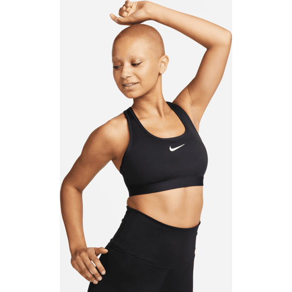 nike bra imbottito  swoosh medium support – donna - nero