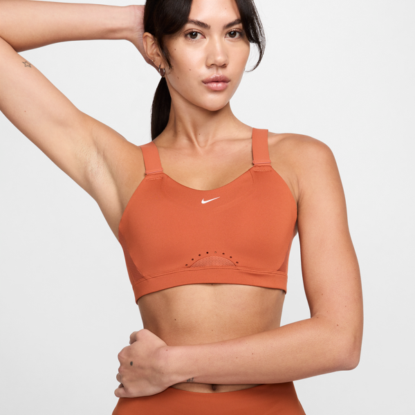 nike bra imbottito e regolabile a sostegno elevato  alpha – donna - arancione