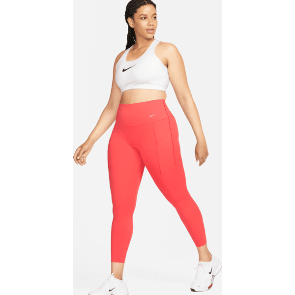 nike leggings a 7/8 a vita alta con tasche e sostegno medio  universa – donna - rosso