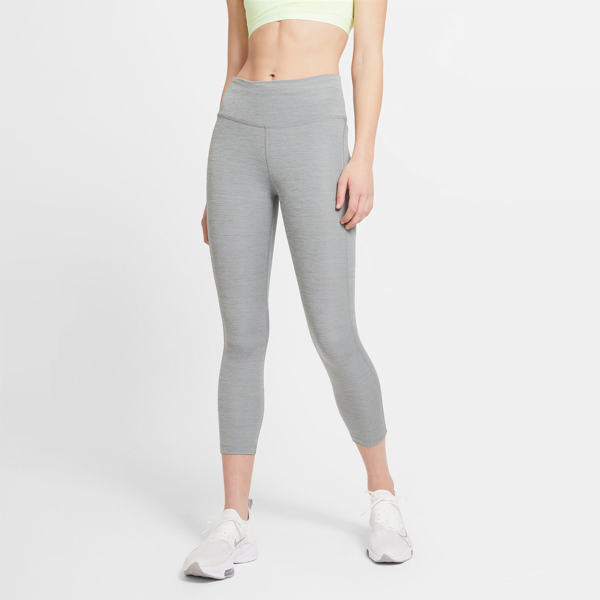 nike leggings da running a lunghezza ridotta e vita media  fast - donna - grigio