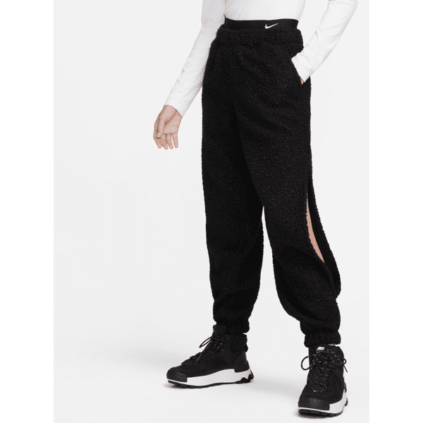 nike pantaloni jogger in fleece high-pile  sportswear collection – donna - nero