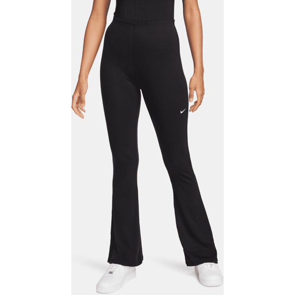 nike leggings svasati aderenti con mini-costine  sportswear chill knit – donna - nero